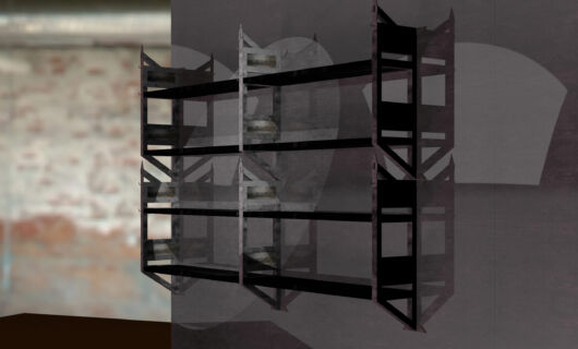 Zwei Standard-RE0306-Regale passen zusammen. Zwei Standard-RE0306-Regale passen zusammen.